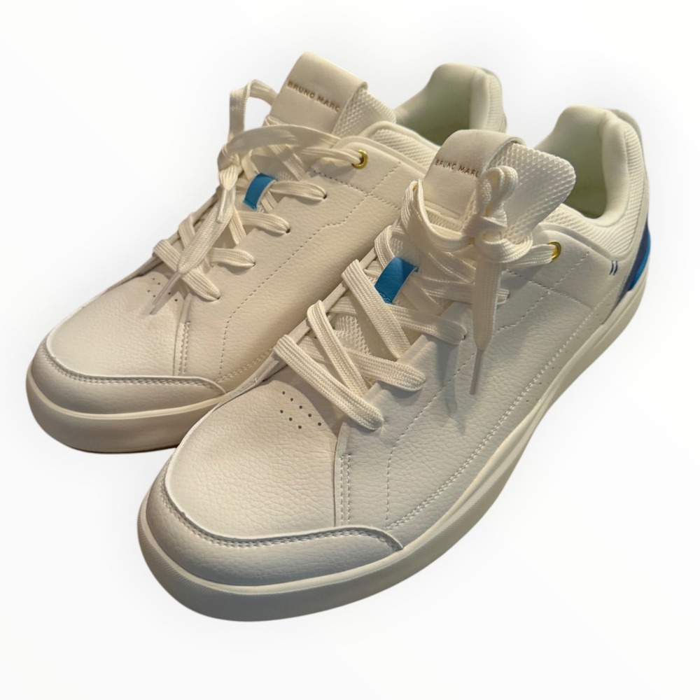 Bruno Marc Casual Dress Fashion Sneakers Men Size 13 White Blue New Lightweight